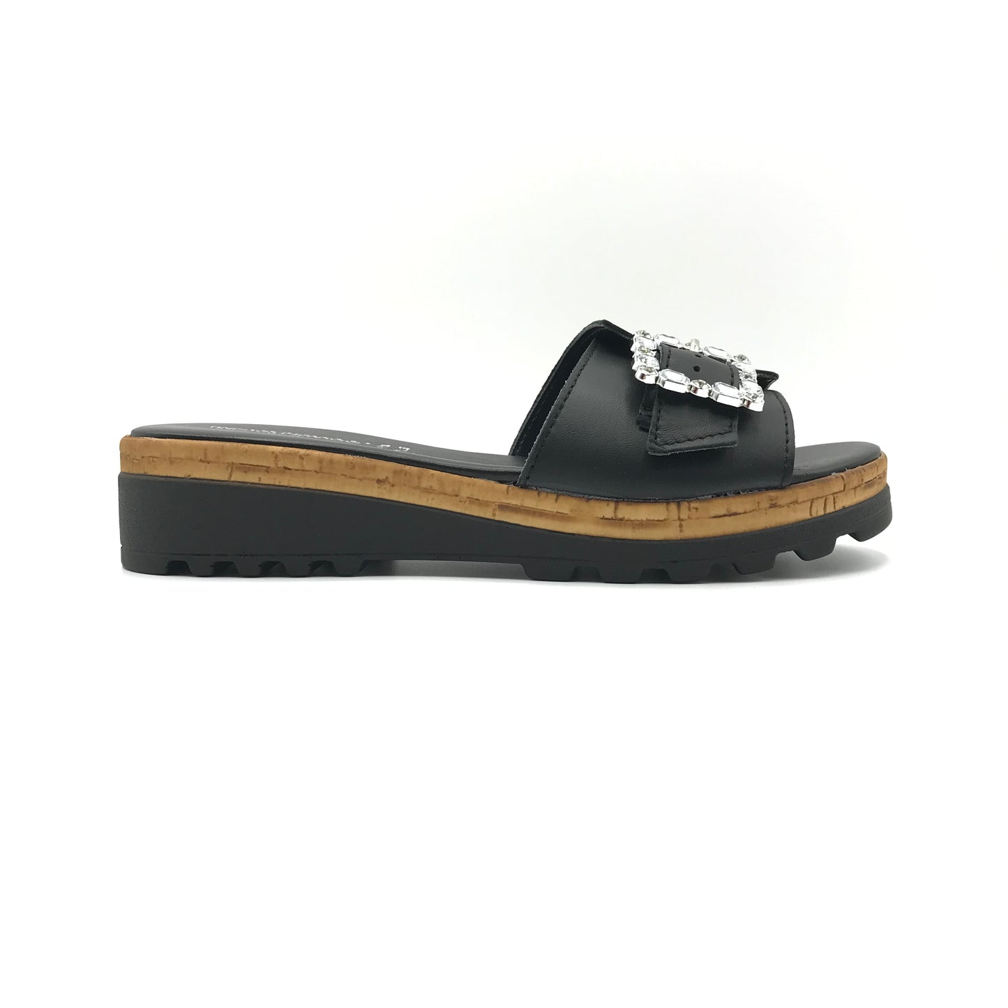 Andrea Pierago | Ciabatte in pelle con fibbia diamantata | 3566-70811