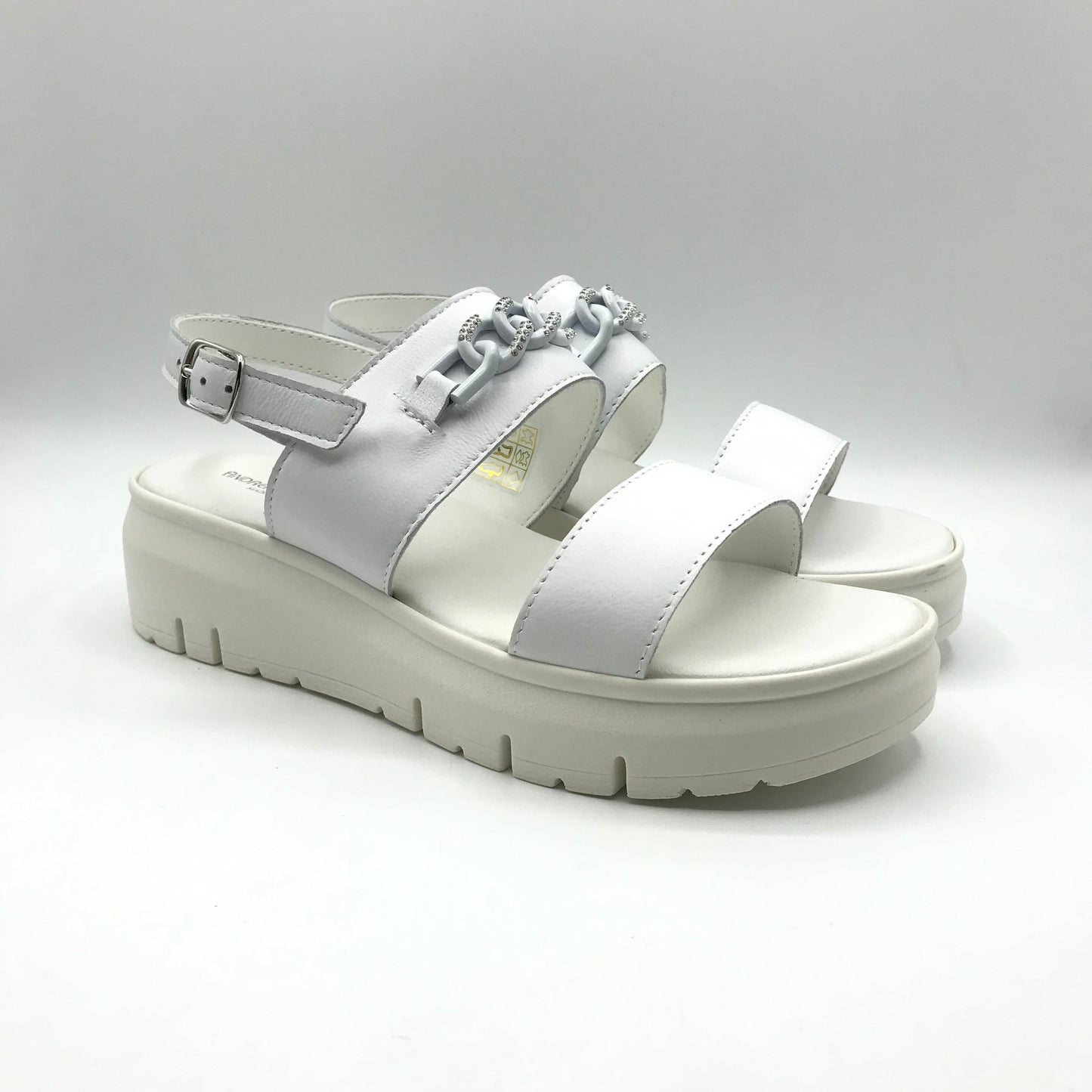 Andrea Pierago | Sandali in vera pelle con catena di strass |3535-1919