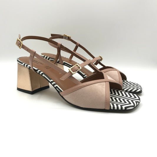 Linea Uno | Sandali eleganti con tacco in vera pelle | K533