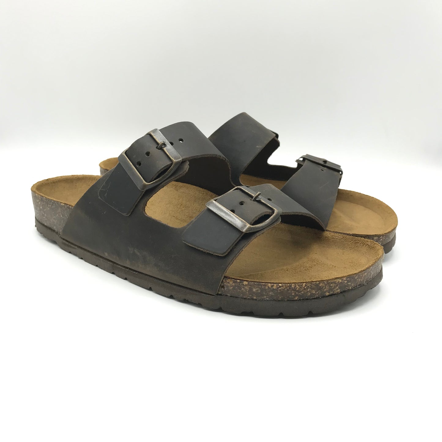 Bio Gold | Ciabatte in vera pelle con fibbie regolabili | 4000BK