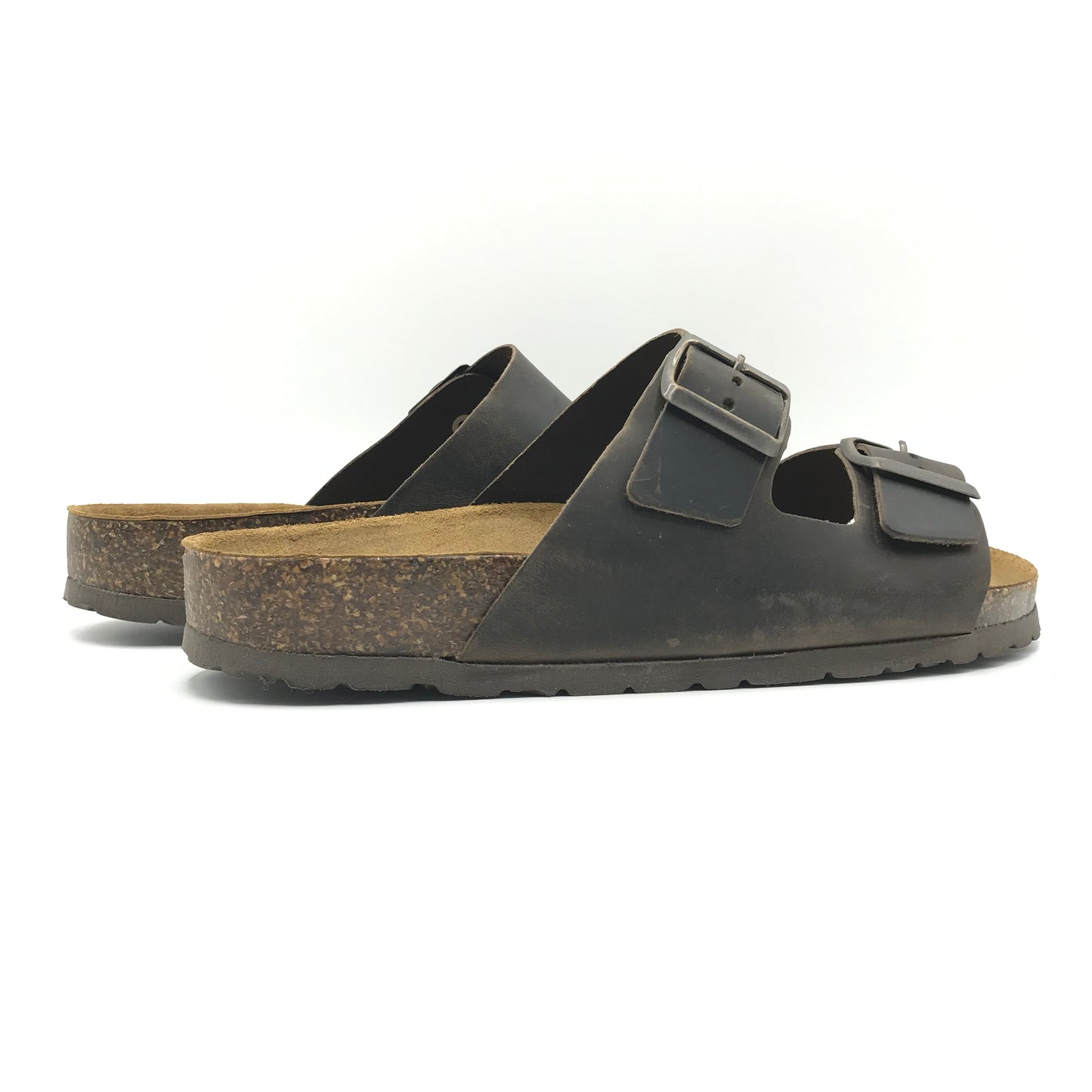 Bio Gold | Ciabatte in vera pelle con fibbie regolabili | 4000BK