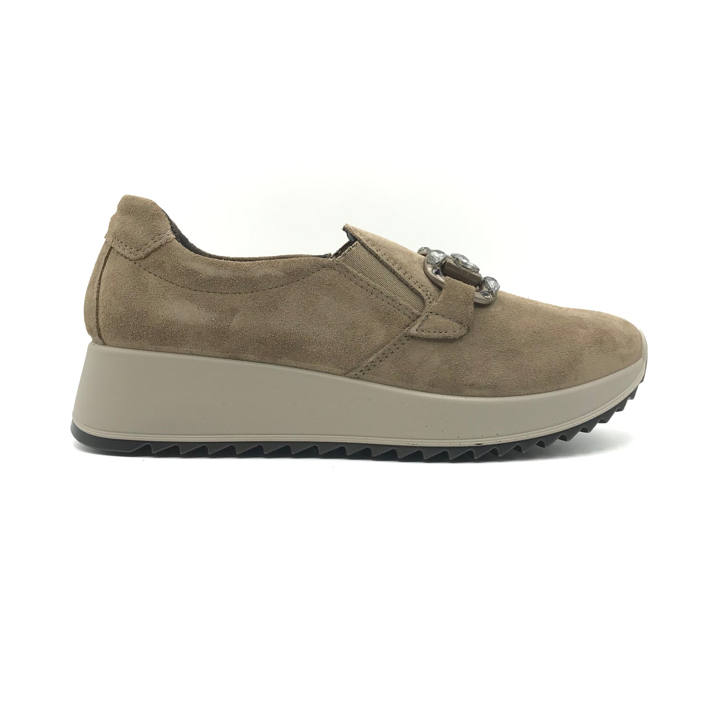 Imac | Slip on in vera pelle scamosciata con catena di strass | 858201