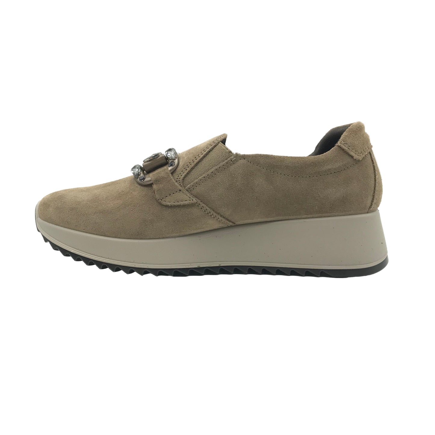 Imac | Slip on in vera pelle scamosciata con catena di strass | 858201