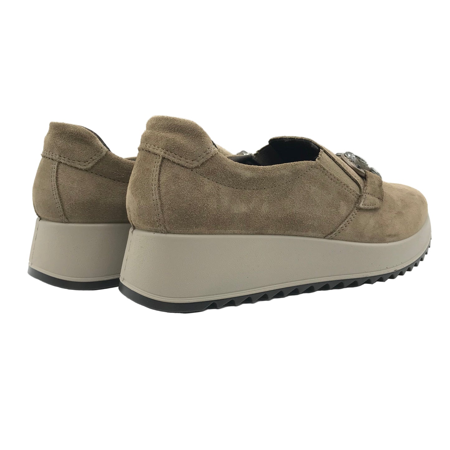 Imac | Slip on in vera pelle scamosciata con catena di strass | 858201