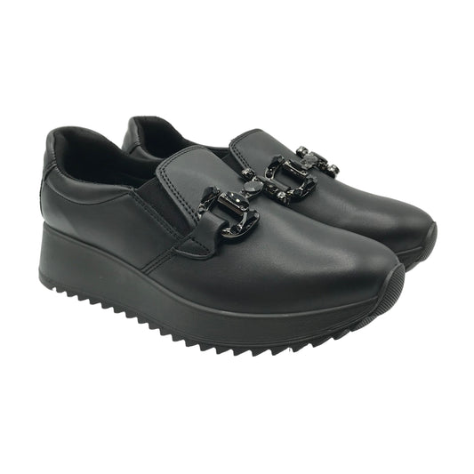 Imac | Slip on in vera pelle con catena di strass | 858200